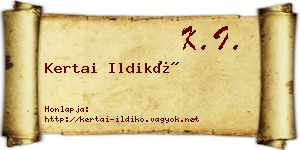 Kertai Ildikó névjegykártya